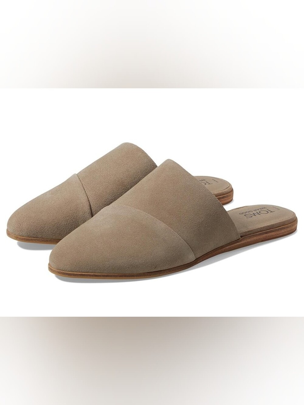 Toms Taupe Suede Pointed-Toe Slide Mule - Women